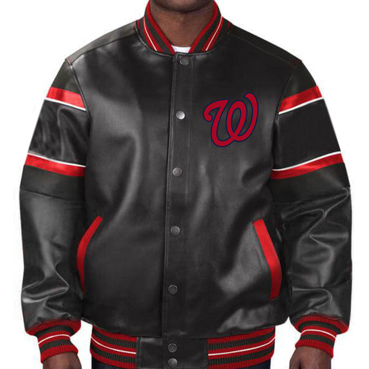 Trendy Washington Nationals leather jacket for men and women in France Style