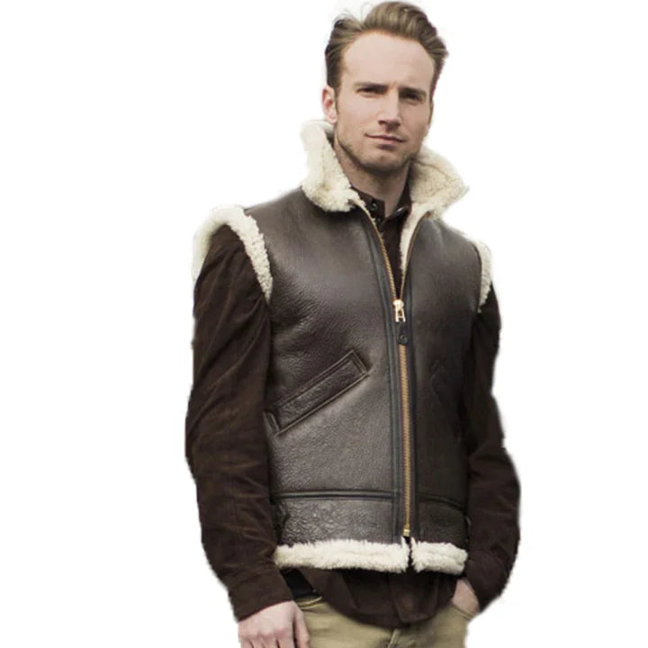 Cockpit B-3 Leather Vest for men in USA