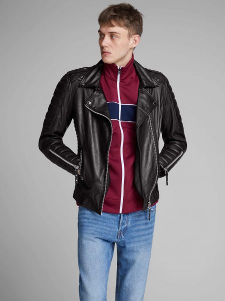 Boom Sheep Napa Leather Biker Jacket For Men