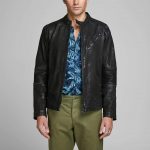 Bomber Oxidixe Slim Fit Leather Jacket For Men