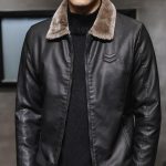 Winter Thick Black & Brown Leather Jacket For Men