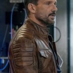 Boss Level Movie Frank Grillo Brown Leather Jacket