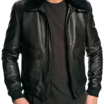 Air Force Fur Collar Bomber Leather Jacket