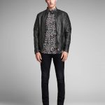 Black Bomber Vintage Leather Jacket For Men