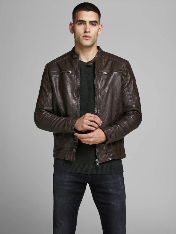 Bomber Slim Body Sheep Skin Leather Jacket For Men