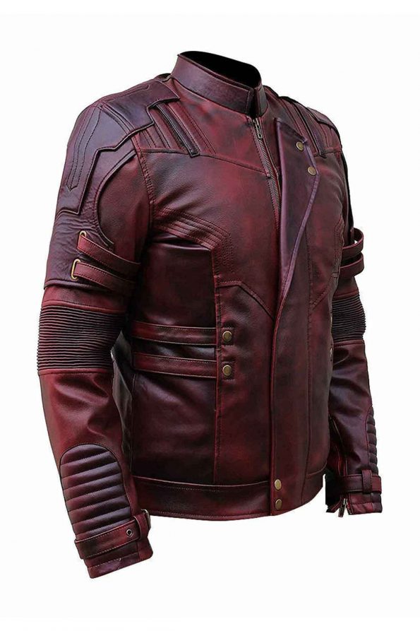 Guardians-of-the-Galaxy-Vol.-2-Star-Lord-Chris-Pratt-Maroon-Real-Leather-Jacket-2