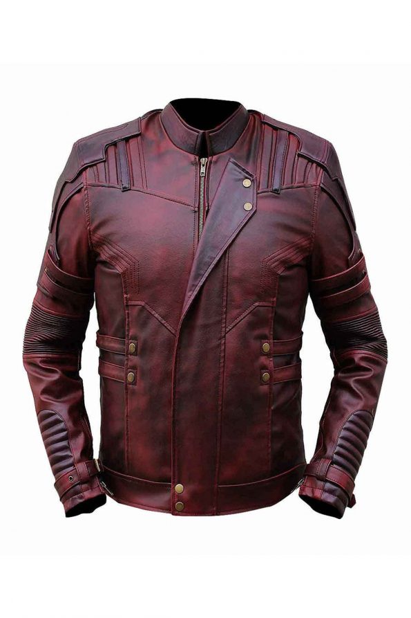 Guardians-of-the-Galaxy-Vol.-2-Star-Lord-Chris-Pratt-Maroon-Real-Leather-Jacket-3