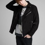 Classic Suede Biker Leather Jacket For Men