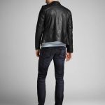 Shiny Black Biker Jacket For Men