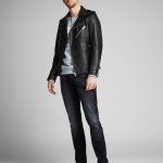 Shiny Black Biker Jacket For Men