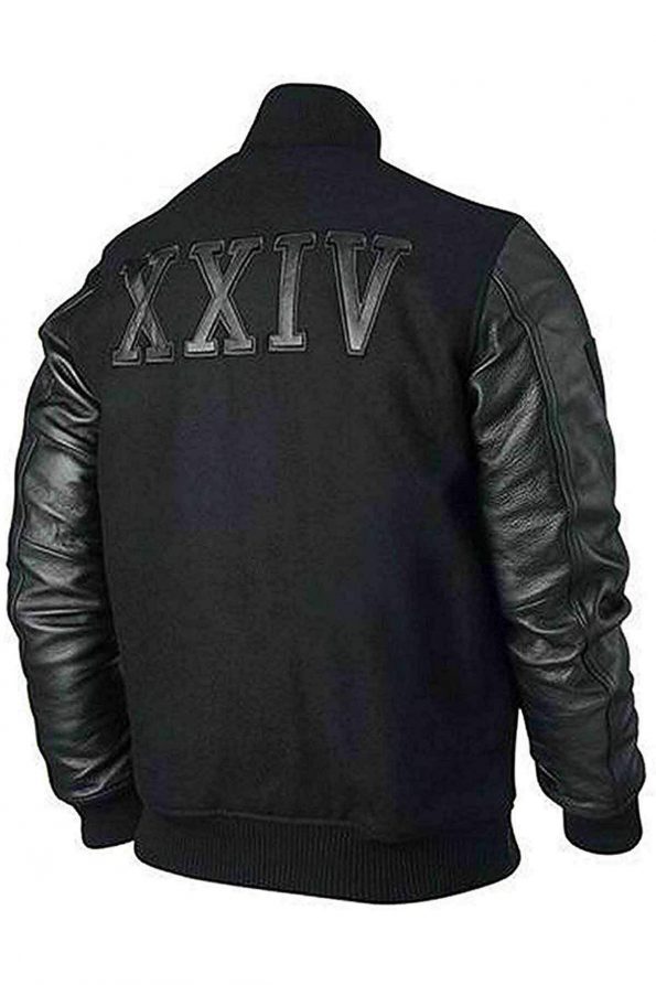 Michael-BJordan-Kobe-Destroyer-XXIV-Battle-Varsity-Wool-and-Black-Leather-Jacket2