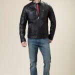 Black Bomber Sheep Skin Leather Jacket For Men