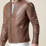 Elegant Brown Heavy Duty Leather Jacket For Men