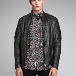 Black Bomber Vintage Leather Jacket For Men