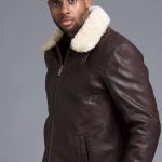 Chocolate Brown Real Fur Eskimo Collar Jacket For Men