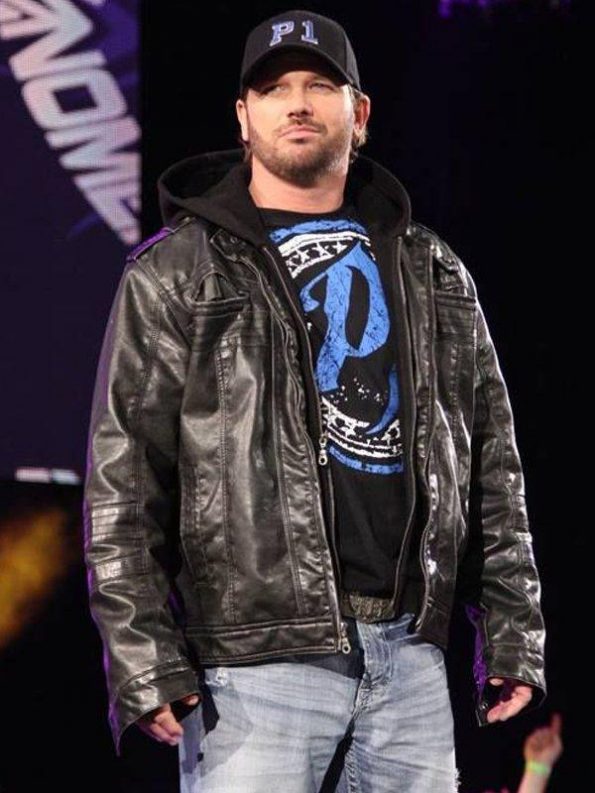 WWE-Superstar-AJ-Style-Blacke-Leather-Jacket-With-Hood