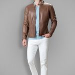 Elegant Brown Heavy Duty Leather Jacket For Men