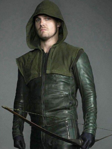 Green Arrow Stephen Amell Leather Jacket Hoodie Celebrity