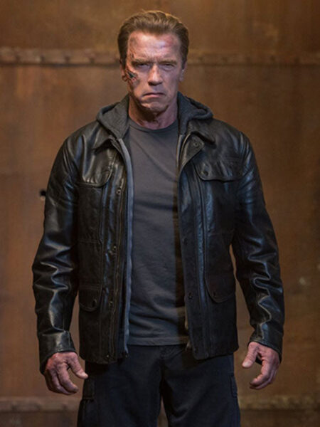 Terminator Genisys Black Leather Jacket Celebrity