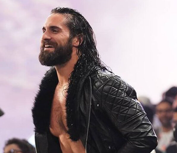 WWE Seth Rollins Shearl Coller Stylish Black Leather Jacket by TJS