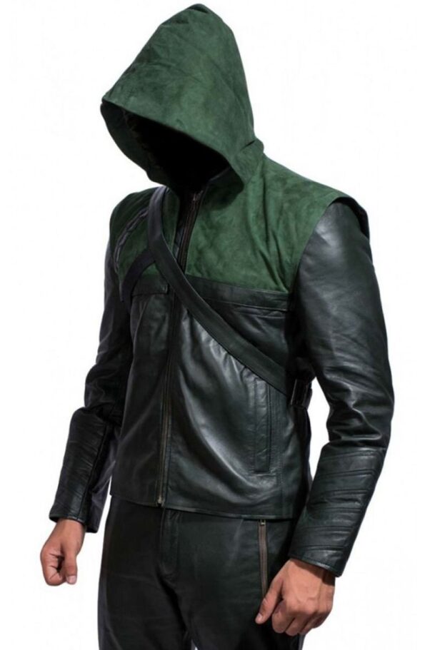 Green Arrow Stephen Amell Leather Jacket Hoodie Celebrity