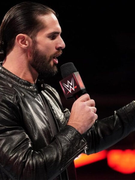 WWE Seth Rollins Black Stylish Leather Jacket Celebrity