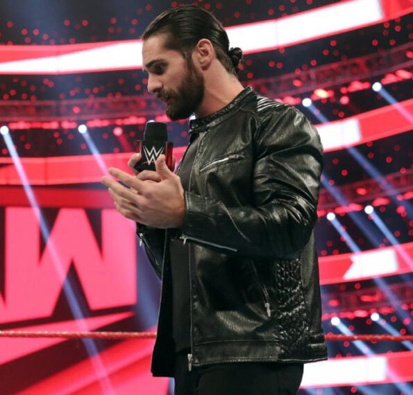 WWE Seth Rollins Black Stylish Leather Jacket Celebrity