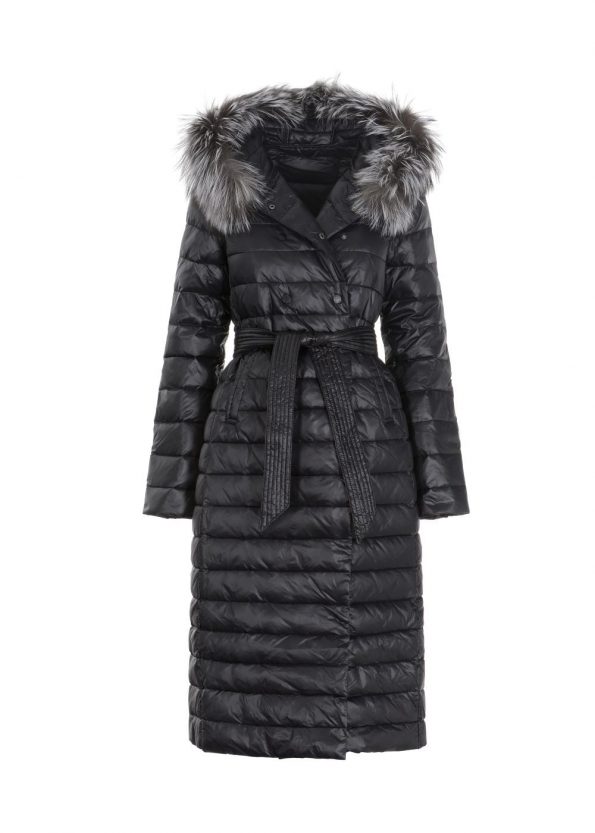 Down Fur Jacket Winter Jackets For Women in black without model