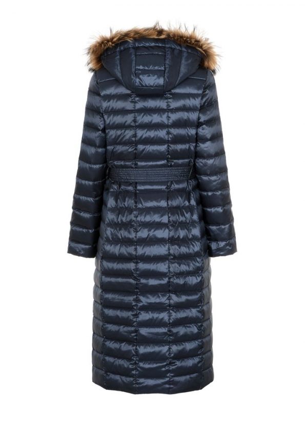 Down Fur Jacket Winter Jackets For Women in blue without model back