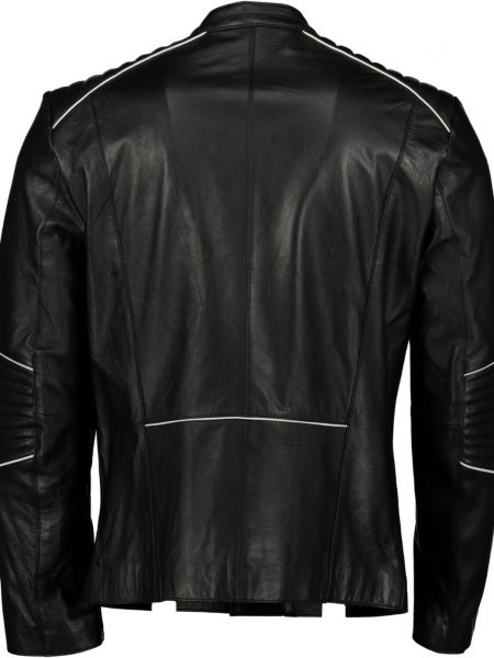 Hamilton Racer Biker Leather Jacket For Men back