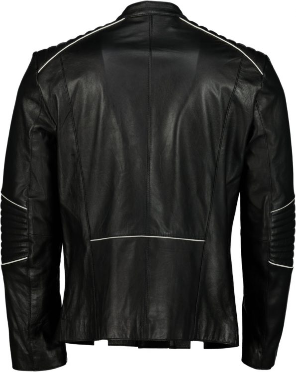 Hamilton Racer Biker Leather Jacket For Men back