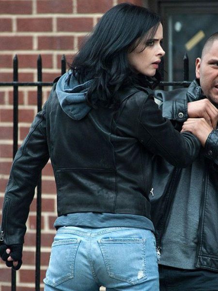 Jessica Jones Krysten Ritter Leather Jacket Back