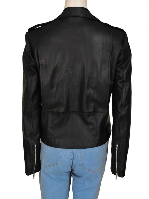 Kim Kardashian Motorcycle Leather Jacket back