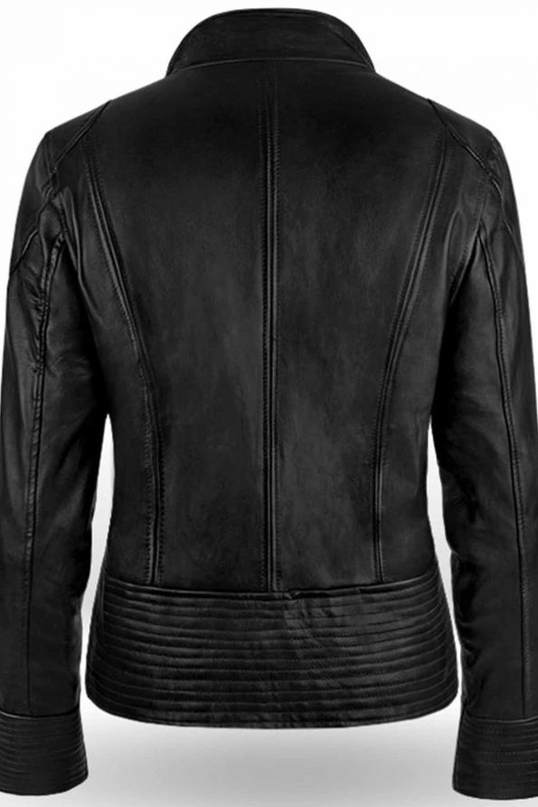 Megan Fox Transformers 2 Black Leather Jacket Back Style