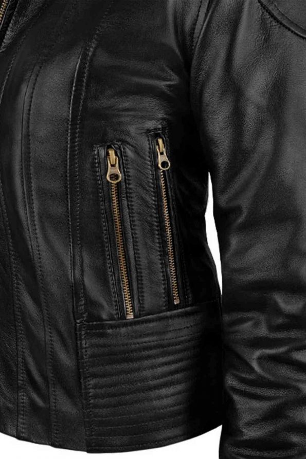 Megan Fox Transformers 2 Black Leather Jacket Pocket Style