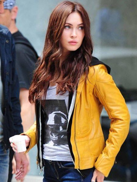 Megan Fox Yellow Leather Jacket