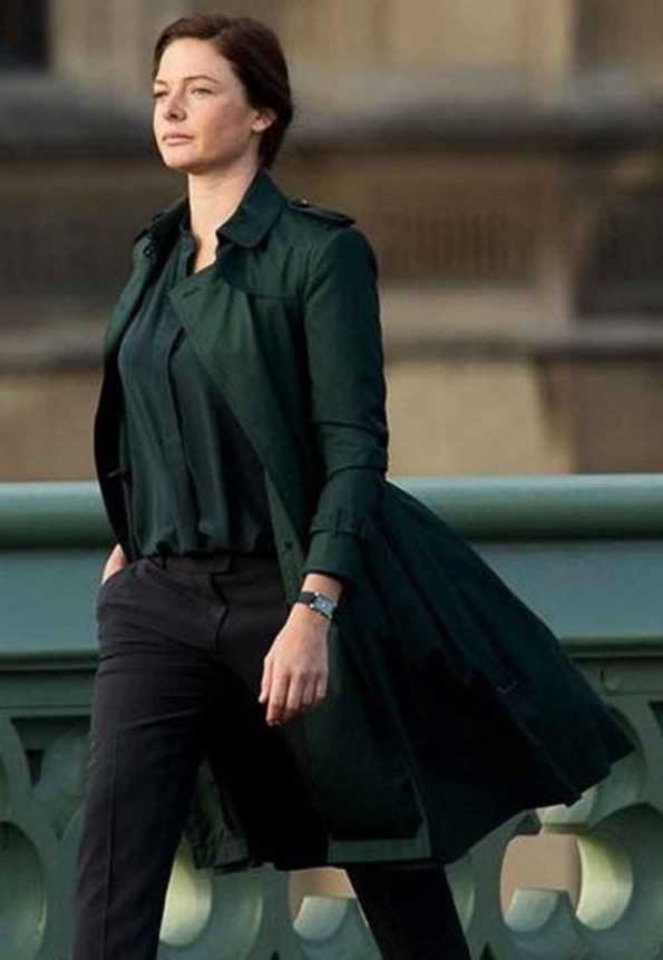 REBECCA FERGUSON  LEATHER COAT