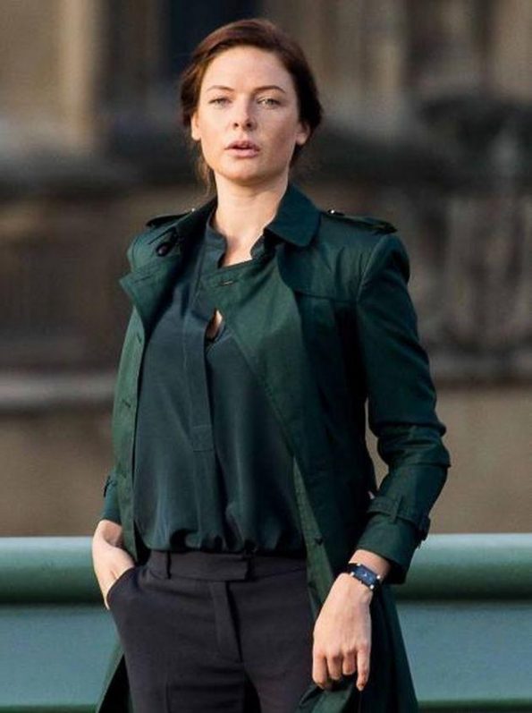 REBECCA FERGUSON  LEATHER COAT WOMEN CELEBRITY LEATHER COAT