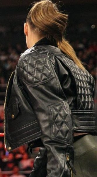 Ronda Rousey Royal Rumble 2022 In WWE Return Leather Jacket back