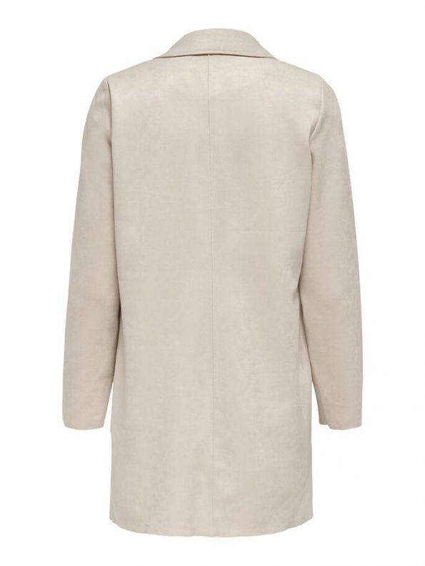 SUEDE REAL LEATHER COAT IN WHITE COLOR FOR WOMEN BACK