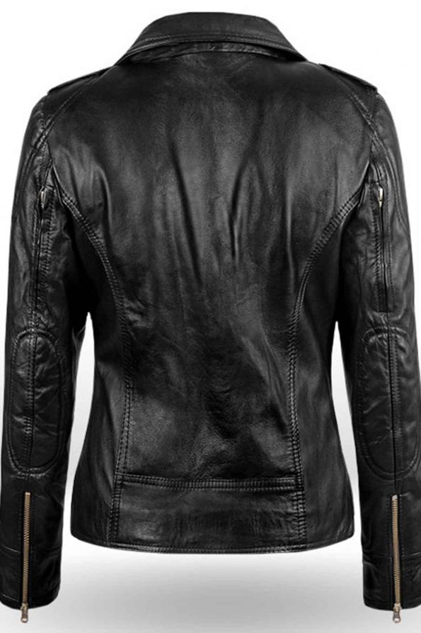 Sarah Connor Terminator Genisys Leather Jacket Back