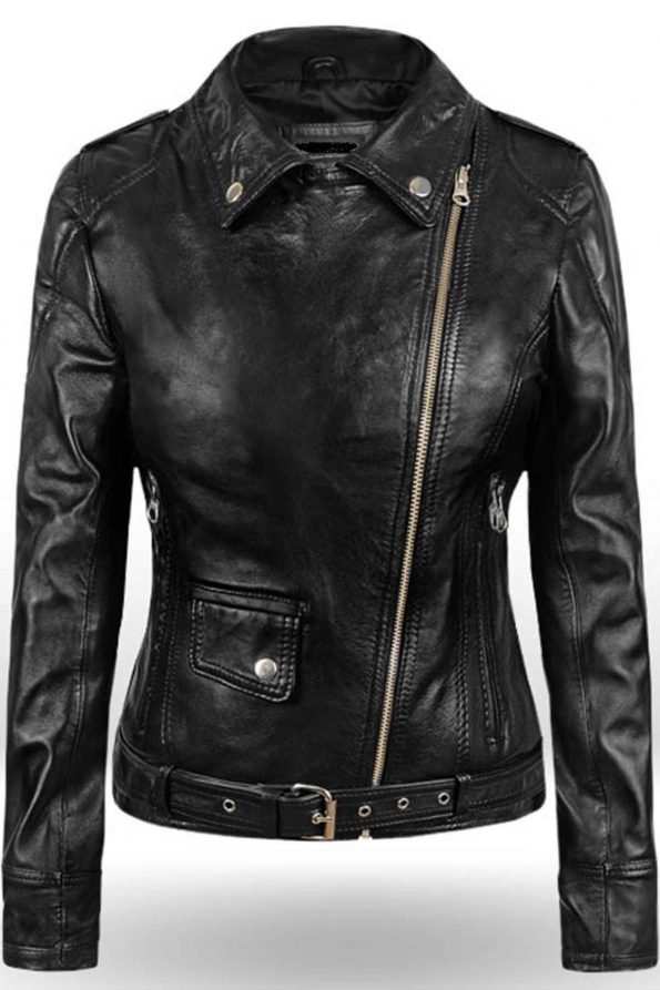 Sarah Connor Terminator Genisys Leather Jacket Close zip