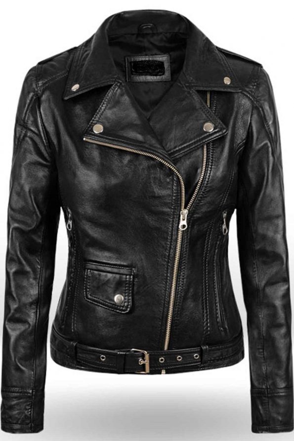 Sarah Connor Terminator Genisys Leather Jacket Open Zip