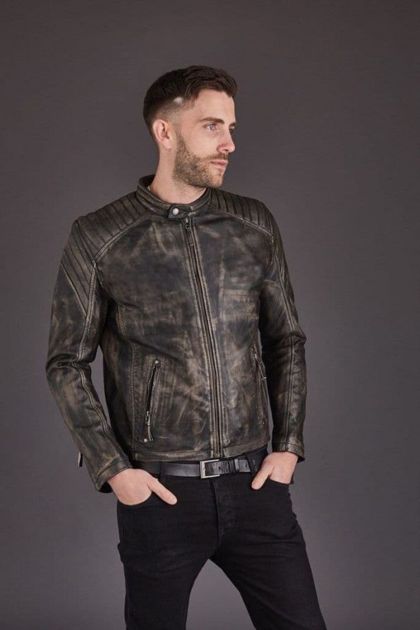 Vintage Style Biker Leather Jacket For Men style