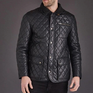 Mens Quilted leather